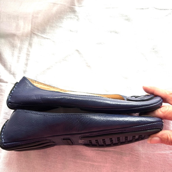 NWOT MICHAEL Michael Kors Lindsey Leather Ballet Flats navy SZ 8 M - Picture 10 of 14